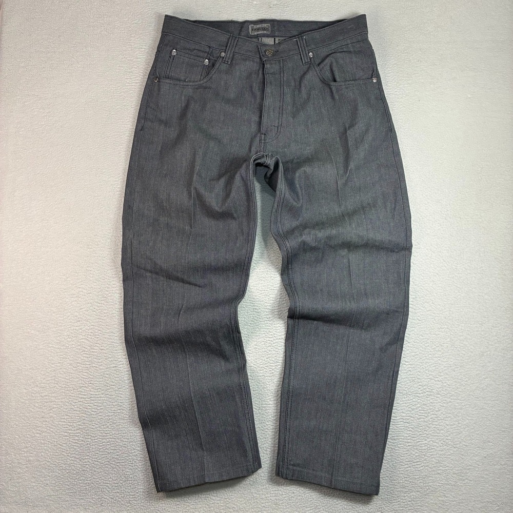 Y2K Evolution In Design Baggy Jeans Men 36x32 Gray Loose Straight Relaxed Skater